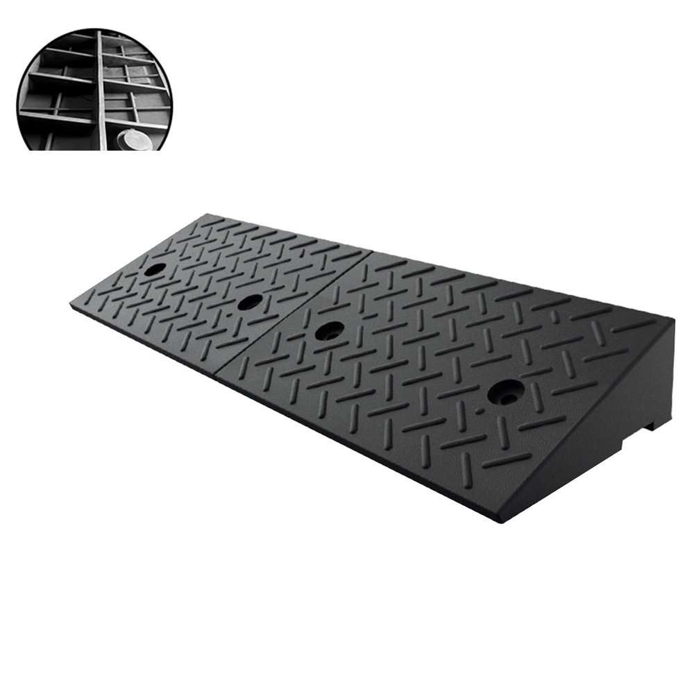 Movable step ramp pad, portable ramps for wheelschairs, rampas para levantar carros, sturdy and durable, strong load-bearing capacity, free installation screws, suitable for garages, steps, roads ( Si