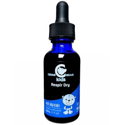 Cedar Bear Respir Dry for Kids - Herbal Supplement That Dries Wet, Gunky Coughs, & Runny Noses 1 fl oz (Pack of 1)