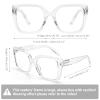 DOOViC 3 Pack Oversized Reading Glasses for Women Blue Light Blocking Square Stylish Computer Readers +1.50 Strength view 3