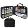 StarPlus2 - Pack of 20 - Large Padded Pill Bottle Organizer, Medicine Bag, Case, Carrier for Medications, Vitamins, and Medical Supplies with Fixed Pockets - Black (Without Lock) view 1