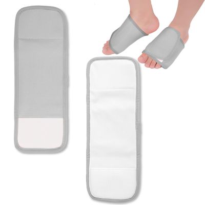 PEUTIER 2pcs Castor Oil Foot Pack, Castor Oil Foot Wrap Reusable Castor Oil Pack for Foot Adjustable Castor Oil Compress Pads Flannel Cloth Castor Oil Pack for Foot Ankle (Gray)