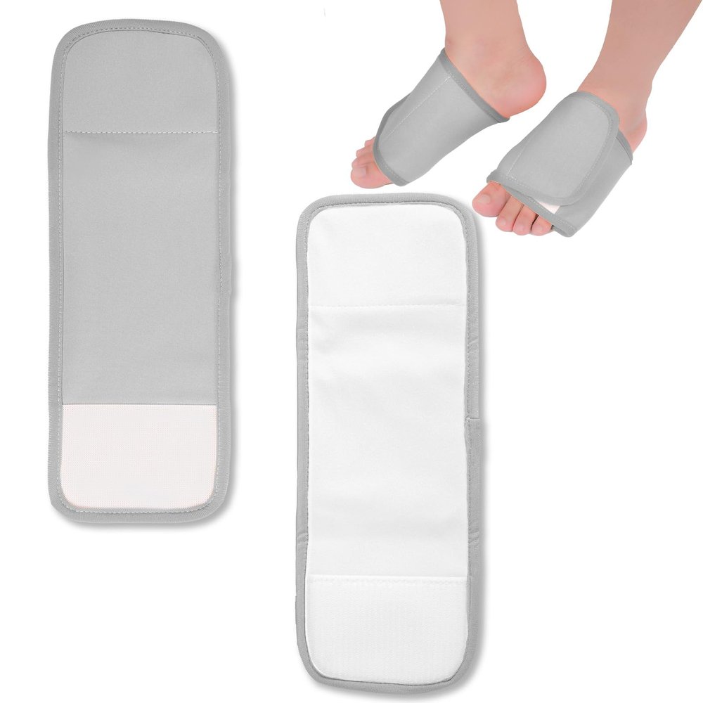 PEUTIER 2pcs Castor Oil Foot Pack, Castor Oil Foot Wrap Reusable Castor Oil Pack for Foot Adjustable Castor Oil Compress Pads Flannel Cloth Castor Oil Pack for Foot Ankle (Gray)