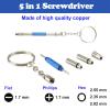 Glasses Repair Kit with Precision 5 in 1 Mini Screwdrivers Set Keychain for Eyeglasses, Sunglasses, Jewelry, Watch, Electronics, Toy, Eye glass Repairing Kit, Hex, Phillips, Flat Head (2pcs Silver) view 2