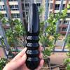 18cm Screw Thread Shape Reiki Healing Stone Natural Black Obsidian Quartz Crystal Massage Wand Stick for Women Body Happy Gift 1pc view 3