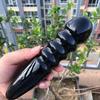 18cm Screw Thread Shape Reiki Healing Stone Natural Black Obsidian Quartz Crystal Massage Wand Stick for Women Body Happy Gift 1pc view 4