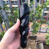 18CM Helix Thread Shape Reiki Healing Stone Natural Black Obsidian Quartz Crystal Massage Wand Stick for Women Body Happy Gift 1pc view 1