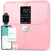 ABLEGRID Body Fat Scale,Digital Smart Bathroom Scale for Body Weight,Large Color Display Screen,16 Body Composition Metrics BMI,Water Weigh,Heart Rate,Baby Mode,400lb,Rechargeable-Rosegold view 1
