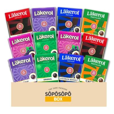 Lakerol Lkerol Sugarfree Pastilles 6-Flavor Variety: Two 0.8 oz packages each in a SOPOSOPO Box (Total of 12 items) SPSP Box
