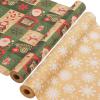 AhfuLife 2 Rolls Christmas Wrapping Paper - 17 Inch  49.2 Feet Per Roll, Recyclable Snowflake Kraft Xmas Wrapping Paper Roll for Christmas Gift Box Birthday Party Decoration -138 sq. ft. ttl view 1