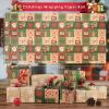 AhfuLife 2 Rolls Christmas Wrapping Paper - 17 Inch  49.2 Feet Per Roll, Recyclable Snowflake Kraft Xmas Wrapping Paper Roll for Christmas Gift Box Birthday Party Decoration -138 sq. ft. ttl view 2