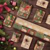 AhfuLife 2 Rolls Christmas Wrapping Paper - 17 Inch  49.2 Feet Per Roll, Recyclable Snowflake Kraft Xmas Wrapping Paper Roll for Christmas Gift Box Birthday Party Decoration -138 sq. ft. ttl view 3