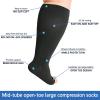 Blaward Wide Calf Compression Sleeves Women & Men, 20-30mmHg Plus Size Leg Support for Shin Splints, Swelling, Travel view 2