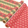 AhfuLife 2 Rolls Christmas Wrapping Paper - 17 Inch  49.2 Ft Per Roll, Recyclable Red Kraft Xmas Wrapping Paper for Christmas Gift Box Decoration view 1