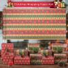 AhfuLife 2 Rolls Christmas Wrapping Paper - 17 Inch  49.2 Ft Per Roll, Recyclable Red Kraft Xmas Wrapping Paper for Christmas Gift Box Decoration view 2