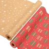 AhfuLife 2 Rolls Christmas Wrapping Paper - 17 Inch  49.2 Feet Per Roll, Recyclable Stars Kraft Red Xmas Wrapping Paper Roll for Kids Christmas Gift Box Birthday Party Decoration view 1