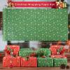 AhfuLife 2 Rolls Christmas Wrapping Paper - 17 Inch  49.2 Ft Per Roll, Recyclable Red Green Kraft Wrapping Paper for Christmas Gift Box Decoration view 2