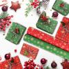 AhfuLife 2 Rolls Christmas Wrapping Paper - 17 Inch  49.2 Ft Per Roll, Recyclable Red Green Kraft Wrapping Paper for Christmas Gift Box Decoration view 3