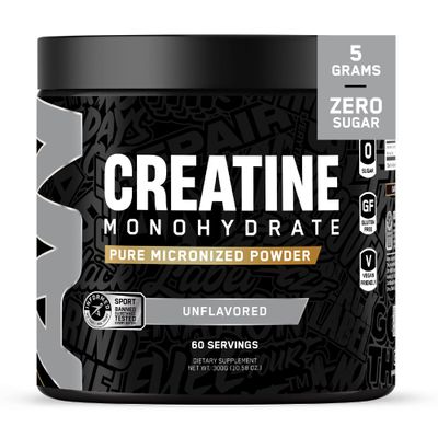 All Black Everything Creatine Monohydrate | Support Muscles, Cognitive Function | Micronized Amino Acid Powder | Cellular Energy | Workout Supplement for Men & Women | Unflavored | 60 Servings