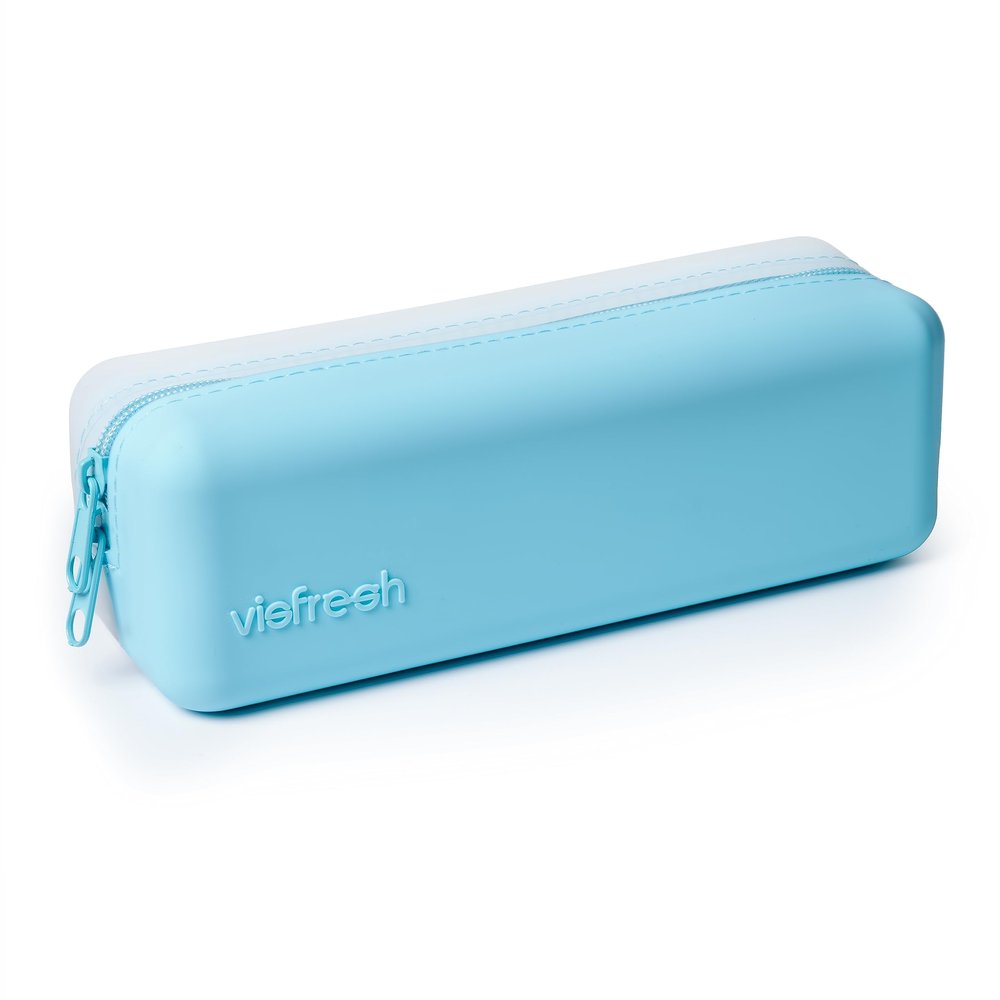 Visfresh Disposable Daily Contact-Lens Case Organizer, Travel-Friendly, Premium Quality, Water-Resistant Silicone Case with Clearly Labeled R & L, Storage up to 30 lenses (Blue)