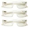 V.W.E. 3 Pairs Men Reading Glasses - Comfortable Soft Matte Finish Clear Len Readers - Spring Hinge (3 Frost, 2.75) view 1