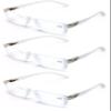 V.W.E. 3 Pairs Men Reading Glasses - Comfortable Soft Matte Finish Clear Len Readers - Spring Hinge (3 Frost, 2.75) view 2