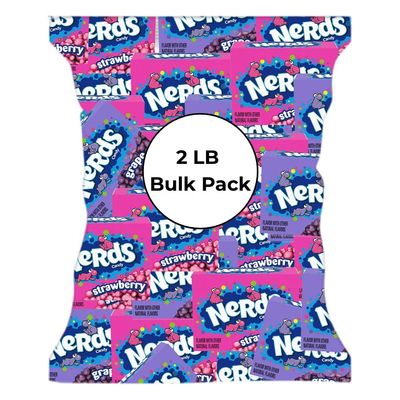 CandyKrave Nerds Mini Candy Bulk Strawberry and Grape Flavors - 2 lbs Pack Hard Candy Stocking Stuffers, Nerds Candy Mini Boxes  Delicious Individually Wrapped Candy for Kids