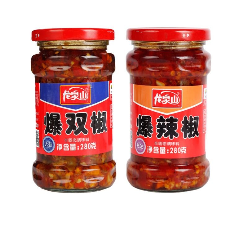 260G Bottled Slightly Spicy Roast Chili Sauce Chili Sauce Chili Sauce Sichuan Tiger Skin Chopped Chili Seasoning Bibimbap Sauce Seasoning Sauce (Garlic two-pepper 280G)