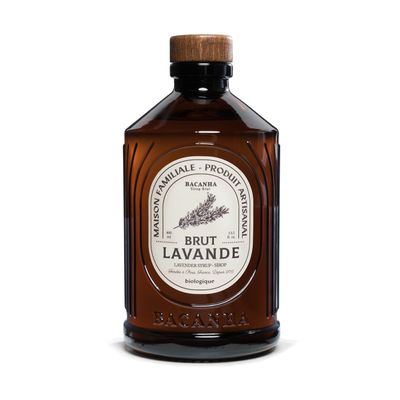 Bacanha Organic Raw Lavender Syrup - Premium French Floral Syrup - Herbaceous & Sweet Flavor for Cocktails, Lemonades & Teas - Gourmet Organic French Syrup for Coffee, Lattes - 400ml Glass Bottle