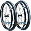 24" Sentinel 12 Spoke Wheel with Pushrims and Tires (24"x1" W/Schwalbe Grey Rightrun Tire) view 1