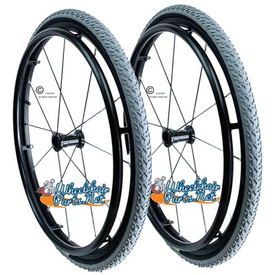 24" Sentinel 12 Spoke Wheel With Pushrims And Tires (24"x1 3/8" With Primo All Terrain Tires)