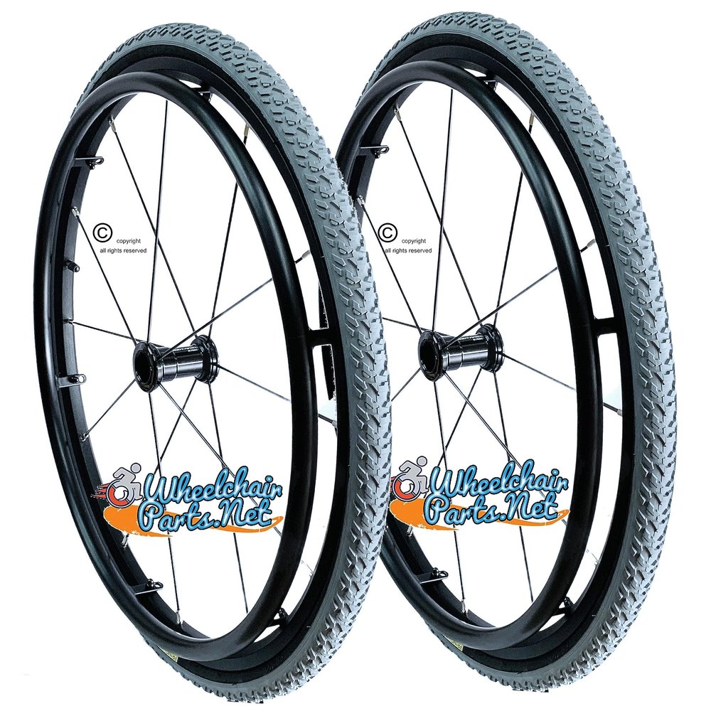 24" Sentinel 12 Spoke Wheel With Pushrims And Tires (24"x1 3/8" With Primo All Terrain Tires)