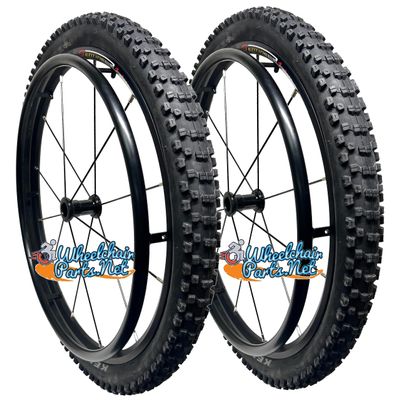 24" Sentinel 12 Spoke Wheel With Pushrims And Tires (24"x2" W/Navegal Tires)