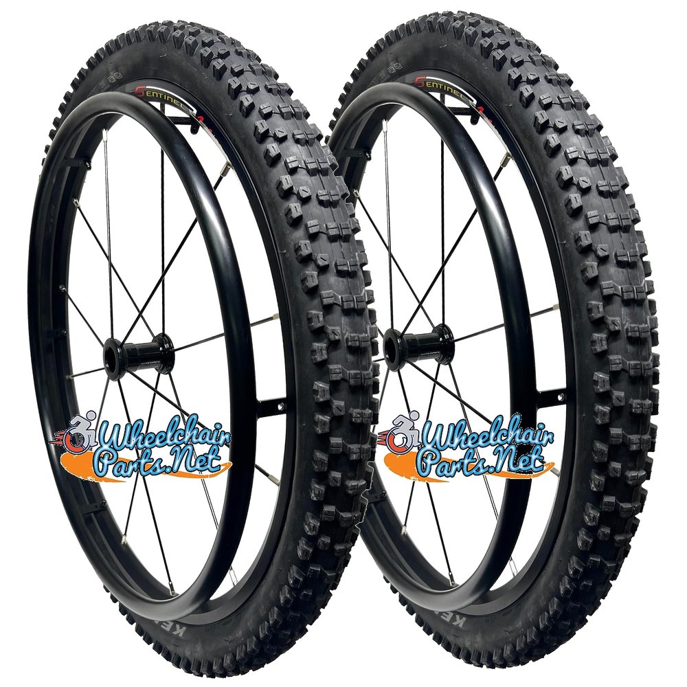24" Sentinel 12 Spoke Wheel With Pushrims And Tires (24"x2" W/Navegal Tires)