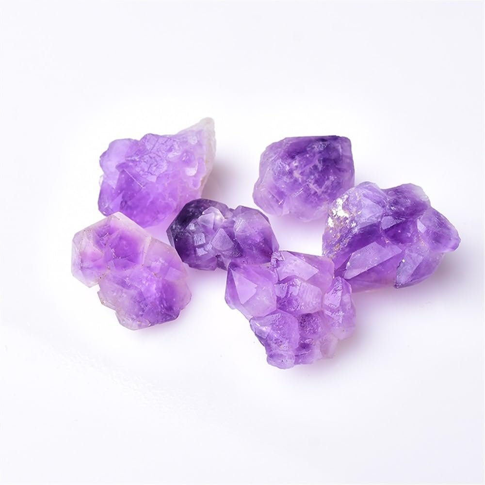 AtkitS Natural Amethyst Raw Material Small Quartz Healing Cluster Reiki Crystal Sample Dot Home Decor Raw Material Crystal Mine (Size : 50g)
