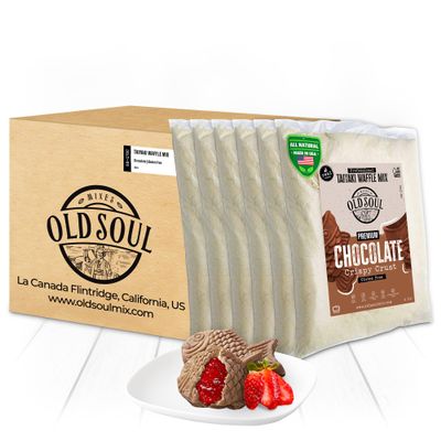 OldSoul Professional Taiyaki Waffle Mix | GLUTEN FREE | Crispy | Chocolate Flavor | 30 Lbs | 504 Waffles (30 Lbs, Gluten Free)
