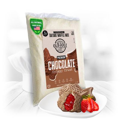 OldSoul Professional Taiyaki Waffle Mix | Crispy | Chocolate Flavor | 5 Lbs | 84 Waffles (Traditional, 5 Lbs)