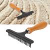 Carpet Cleaning Rake, Salon Metal Carpet Cleaning Rake Ergonomic Handle view 2