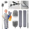 4 Pcs Dusters for Cleaning, 2 in 1 Microfiber Dusters and Retractable Gap Dust Cleaner with 1 Microfiber Dusting Cloths Long Handle 30-100 Inches Extension Pole for Ceiling Fan Cleaning Supplies view 1