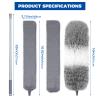 4 Pcs Dusters for Cleaning, 2 in 1 Microfiber Dusters and Retractable Gap Dust Cleaner with 1 Microfiber Dusting Cloths Long Handle 30-100 Inches Extension Pole for Ceiling Fan Cleaning Supplies view 2