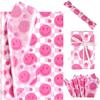 100 Sheets 20 * 14 Preppy Tissue Paper Hot Pink Smile Face Pink White Plaid Y2k Gift Wrap Tissue Paper for Gift Bags for Wedding Birthday Preppy Theme Party Decor view 1