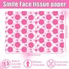 100 Sheets 20 * 14 Preppy Tissue Paper Hot Pink Smile Face Pink White Plaid Y2k Gift Wrap Tissue Paper for Gift Bags for Wedding Birthday Preppy Theme Party Decor view 3