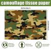 100 Sheets 20 * 14 Inches Camo Tissue Paper for Gift Wrapping, Green Black Camouflage Tissue Paper for Gift Bags for Birthday Camping Themed Party Retirement Hunting Party DIY Craft view 2