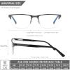 ESAVIA Premium Half Frame Reading Glasses for Men Blue Light Blocking Computer Reader Full Lens Magnifier Eyewear with Unbreakable Frame (Black Blue, 150) view 4