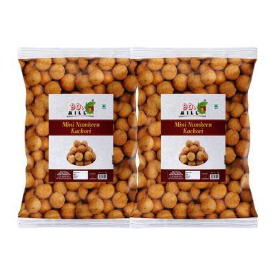 90's MILL Indore Special Mini Kachaudee/Ready To Eat Namkeen Snack | Small Kachori Box | Yummy Masala Kachauri Namkeen - Tea Snacks - Indian Snacks||Fry in Earthnuts oil-150g*2Pack