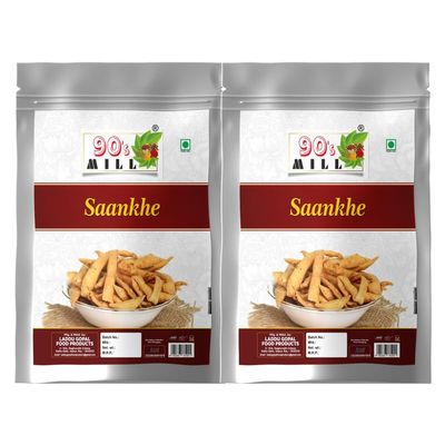 90's MILL Organic Namkeen Gujrati Namkeen Snack Saloni | Mathri Fresh Crispy Breakfast Matthi | Homemade Classic Indian Mathri Snack Perfect for Tea Time or Anytime Snacking-150g*2Pack