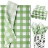 100 Sheets 20 * 14 Inches Sage Green Buffalo Plaid Tissue Paper Mint Green Gingham Gift Wrapping Tissue for St. Patrick's Day Irish Holidays Wedding Birthday Baby Shower DIY Craft view 1