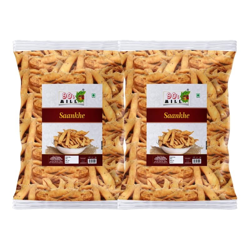 90's MILL Marwar Healthy Wheat Mathri Crispy Ajwain Khasta Mathri Matthi Namak para Namkeen Nimki Snacks Mathri Snacks Evening Tea Time Snack | Namkeen Snacks Handmade Mathri-150g*2Pack