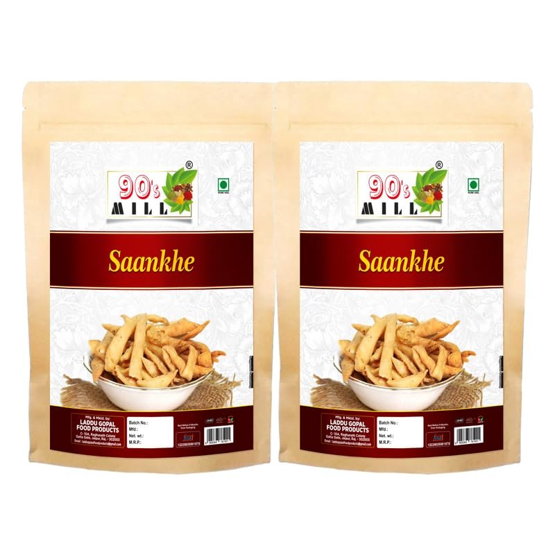 90's MILL Namkeen Dry Mathri Crispy Ready To Eat Snacks | Tea Time Snacks | Healthy Indian Namkeen Snack No Added Sugar | Holi Raksha Bandhan Diwali Namkeen Savoury Snack-150g*2Pack