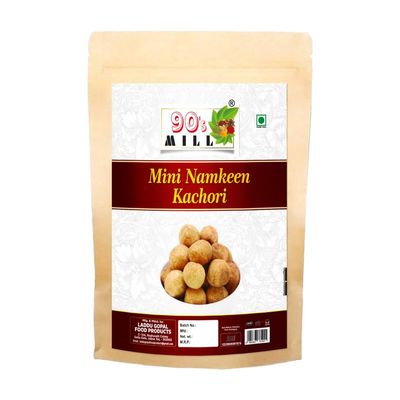 90's MILL Kathiawari Namkeen Mini Kachaudee Fried in Moongfali oil||Gol Kachauri with Exquisite Fillings||Irresistibly Crunchy Kachori for Perfect Snacking||Tea Time Gujarati Snack-350g*1Pack