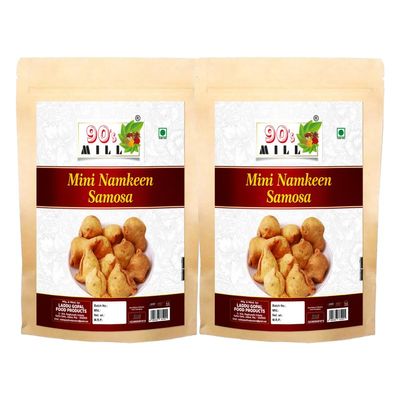 90's MILL Aslee Marwar Ka Masala Samosa | Namkeen Masala Samosa | Classic Mini Samosa with Exquisite Fillings Irresistibly Crunchy Samosas for Perfect Snacking||Fry in Peanut oil-150g*2Pack